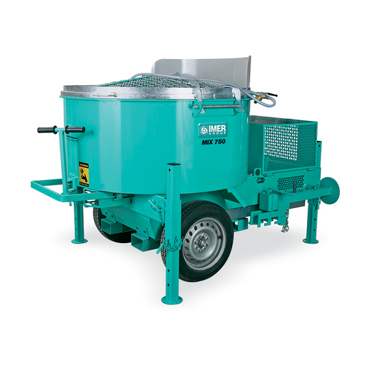 IMER Mortarman MIX 750 Towable 18CF Output, Vertical Shaft Mortar Mixer - Working Tradesman