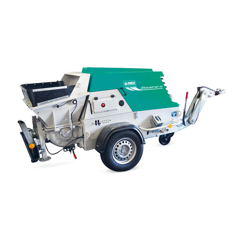 IMER Booster 20 Compact Towable Diesel Concrete Piston Pump - Working Tradesman