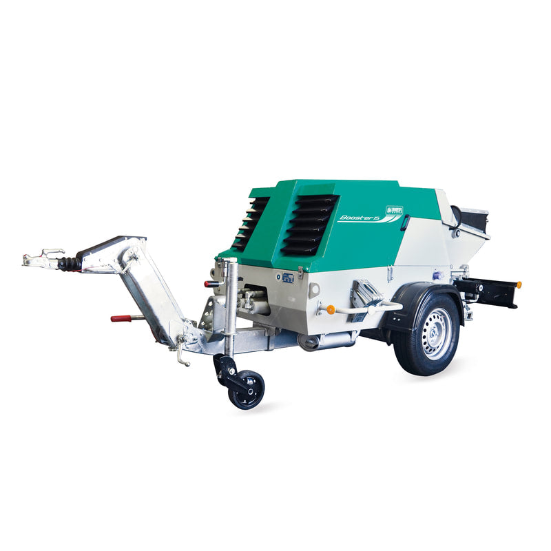 IMER Booster 20 Compact Towable Diesel Concrete Piston Pump - Working Tradesman